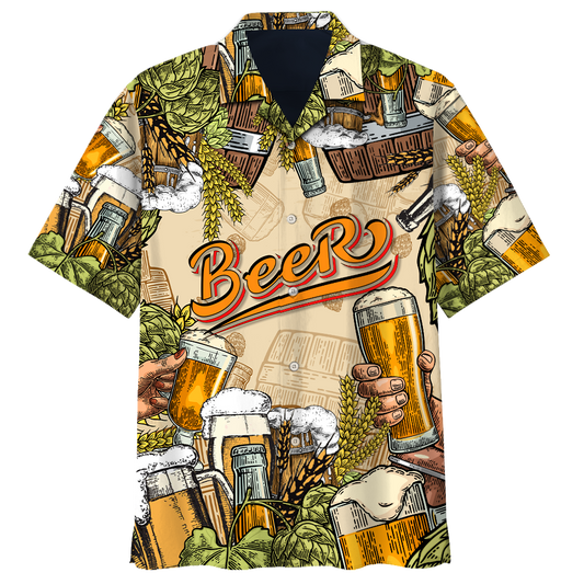 Beer Hawaiian Shirt Beer Cups With Oats Aloha Shirt
