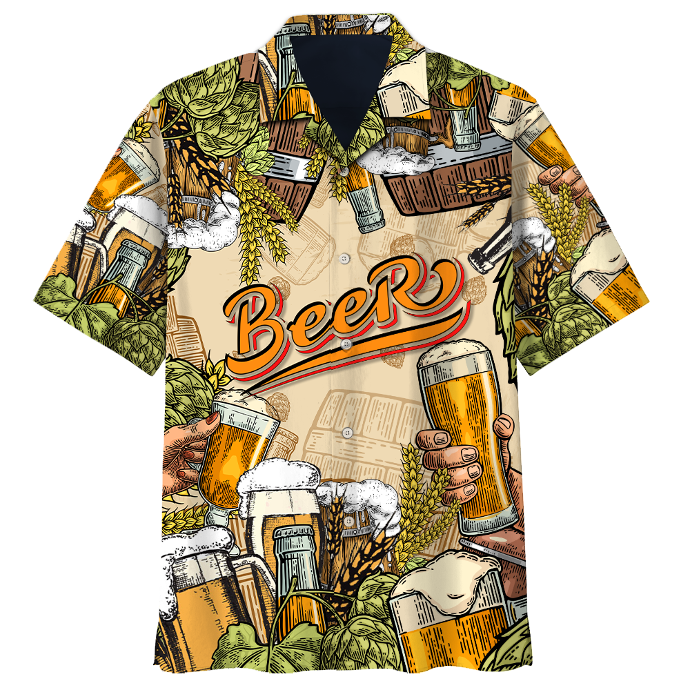 Beer Hawaiian Shirt Beer Cups With Oats Aloha Shirt