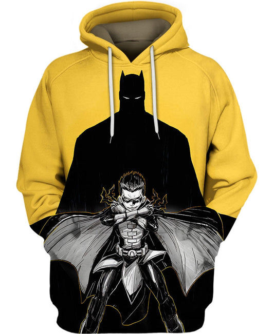 Batman Hoodie DC Behind The Duke Thomas Batman Hoodie Yellow Black Unisex