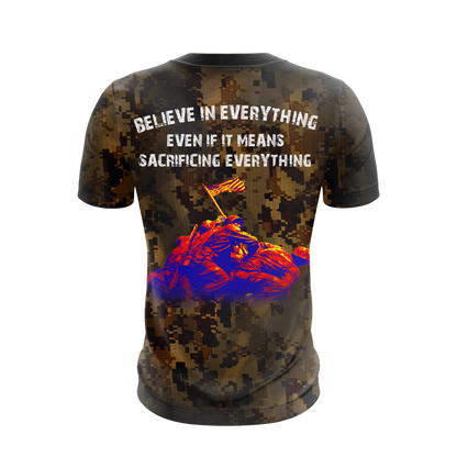 Veteran T-shirt Even If It Means Sacrificing Everything T-shirt Brown Unisex