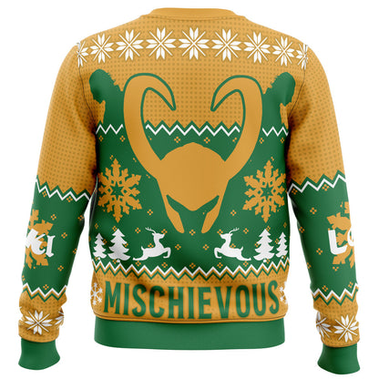 Loki Sweatshirt Loki Believe Mischievous Christmas Pattern Sweatshirt Yellow Green Unisex