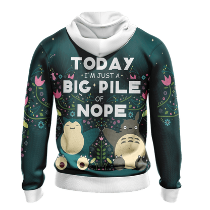 SGhibli Hoodie Today I'm Just A Big Pile Of Nope Hoodie Green Unisex