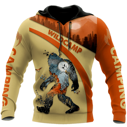 Bigfoot Hoodie Bigfoot Wildcamp Camping T-shirt Orange Unisex