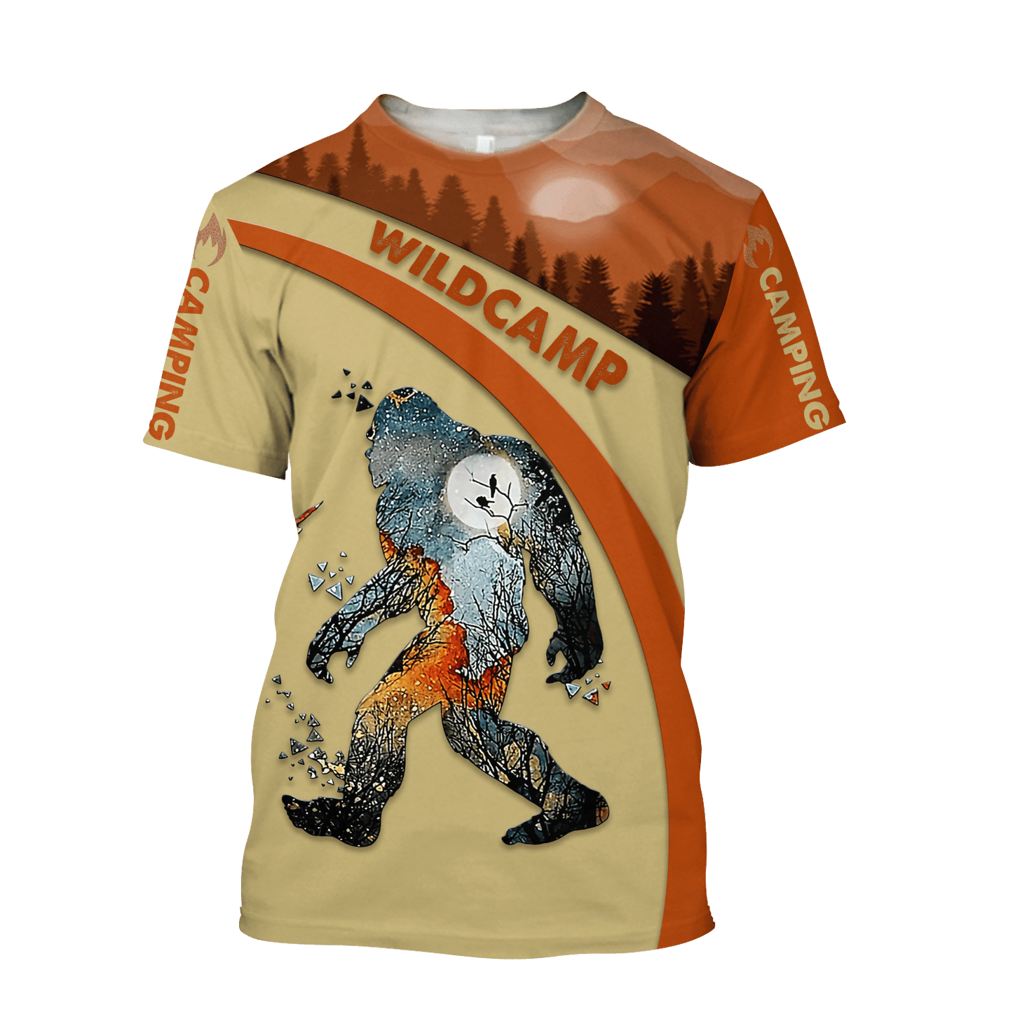 Bigfoot Hoodie Bigfoot Wildcamp Camping T-shirt Orange Unisex