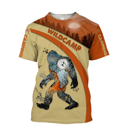 Bigfoot Hoodie Bigfoot Wildcamp Camping T-shirt Orange Unisex