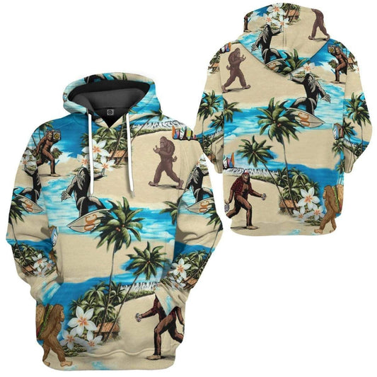 Bigfoot Hoodie Bigfoot Summer Beach Hoodie Colorful Unisex