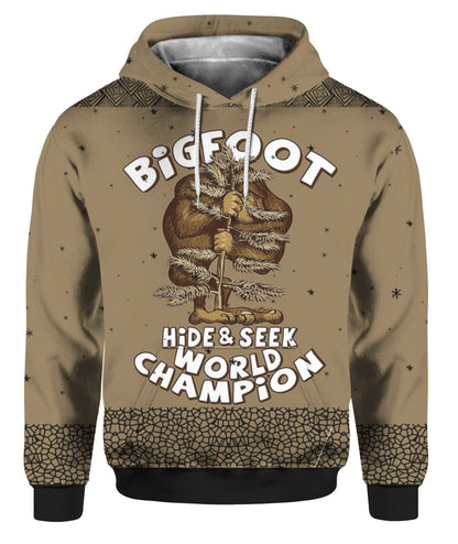 Bigfoot Hoodie Bigfoot Hide And Seek World Champion T-shirt Brown Unisex