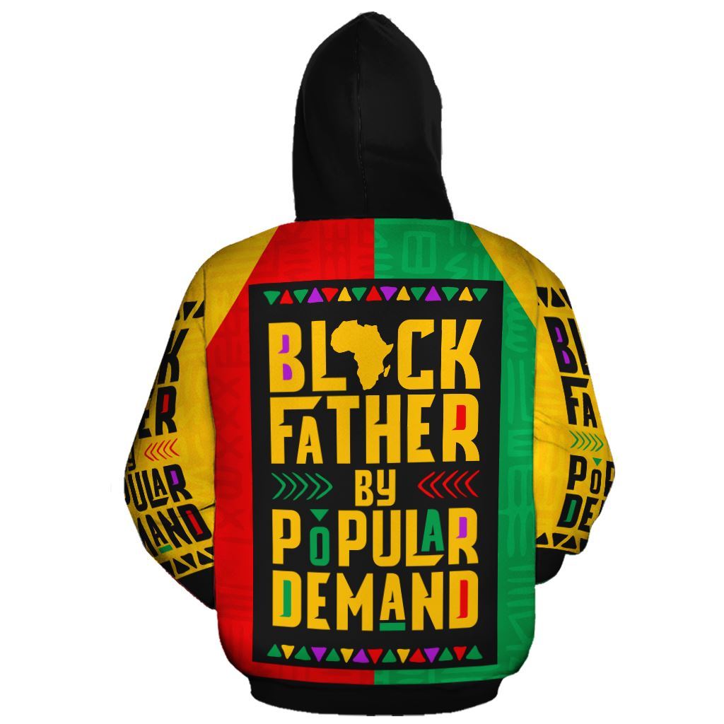 Unifinz Black Father Hoodie Black Father By Popolar Demand Hoodie Father's Day Gift Autism Apparel 2024