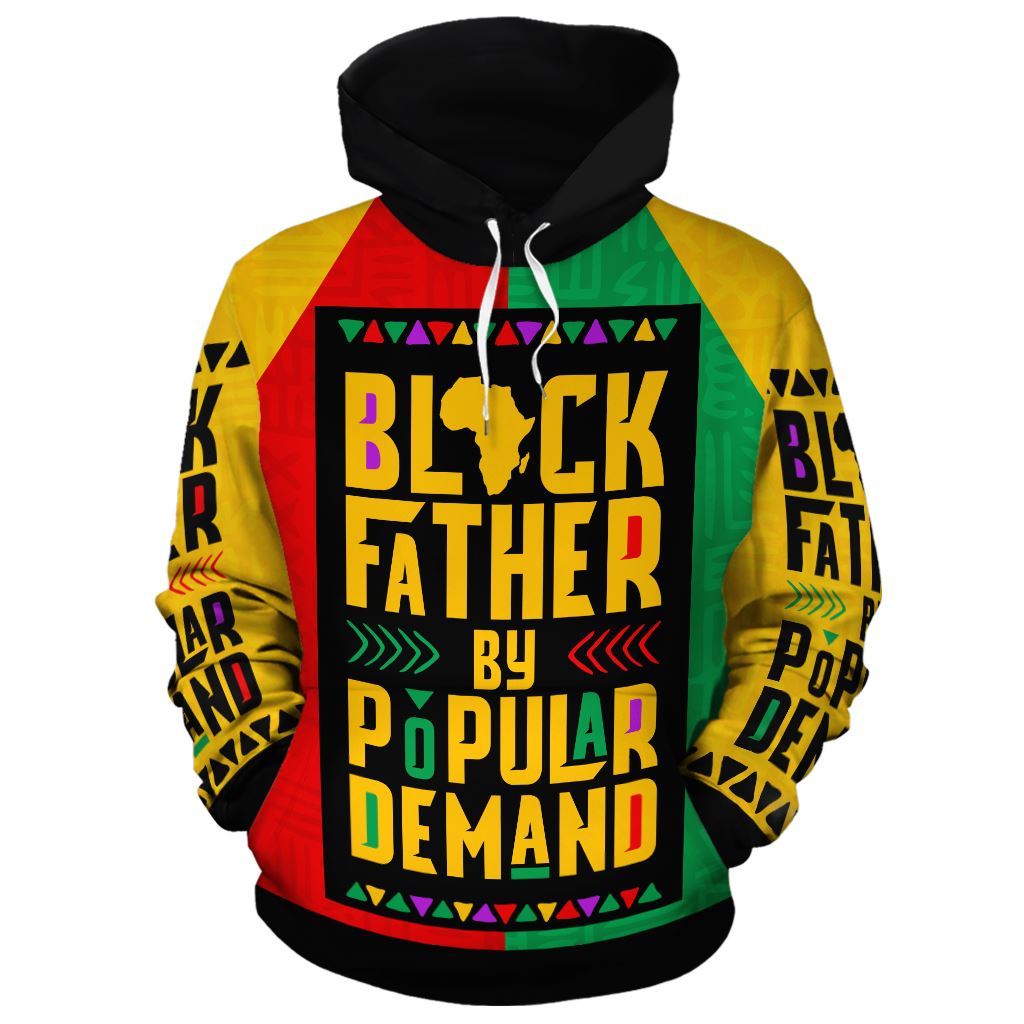 Unifinz Black Father Hoodie Black Father By Popolar Demand Hoodie Father's Day Gift Autism Apparel 2023