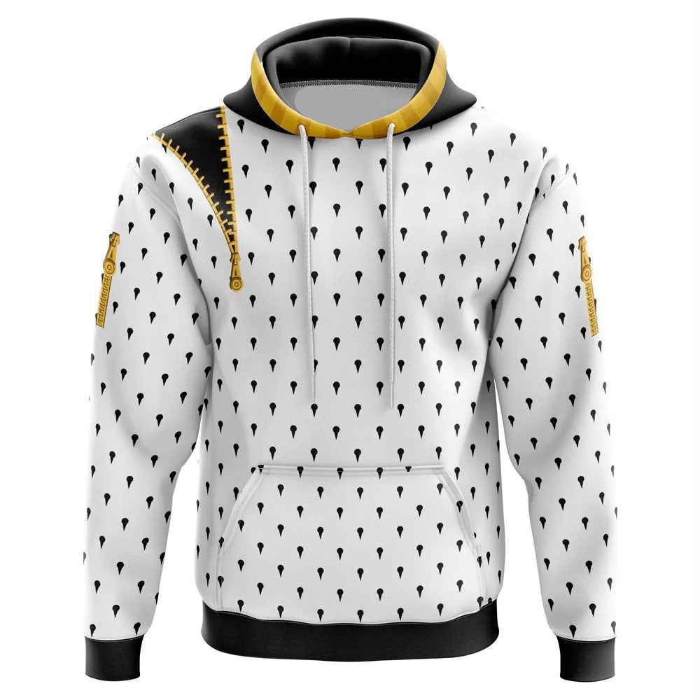 JoJo's Bizarre Adventure Hoodie Bruno Bucciarati Costume Hoodie Black White Unisex