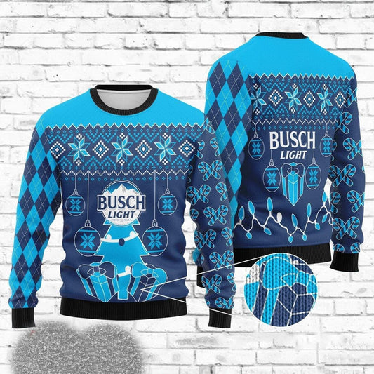 Busch Light Sweatshirt Gifts Busch Light Beer Christmas Sweatshirt Blue Unisex Adults