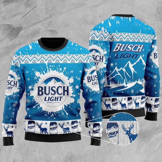 Busch Light Sweatshirt Busch Light Painting Graphic Sweatshirt White Blue Unisex Adults