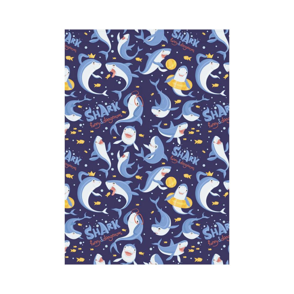  Shark Garden Flag Shark Funny And Dangerous Cute Blue House Flag