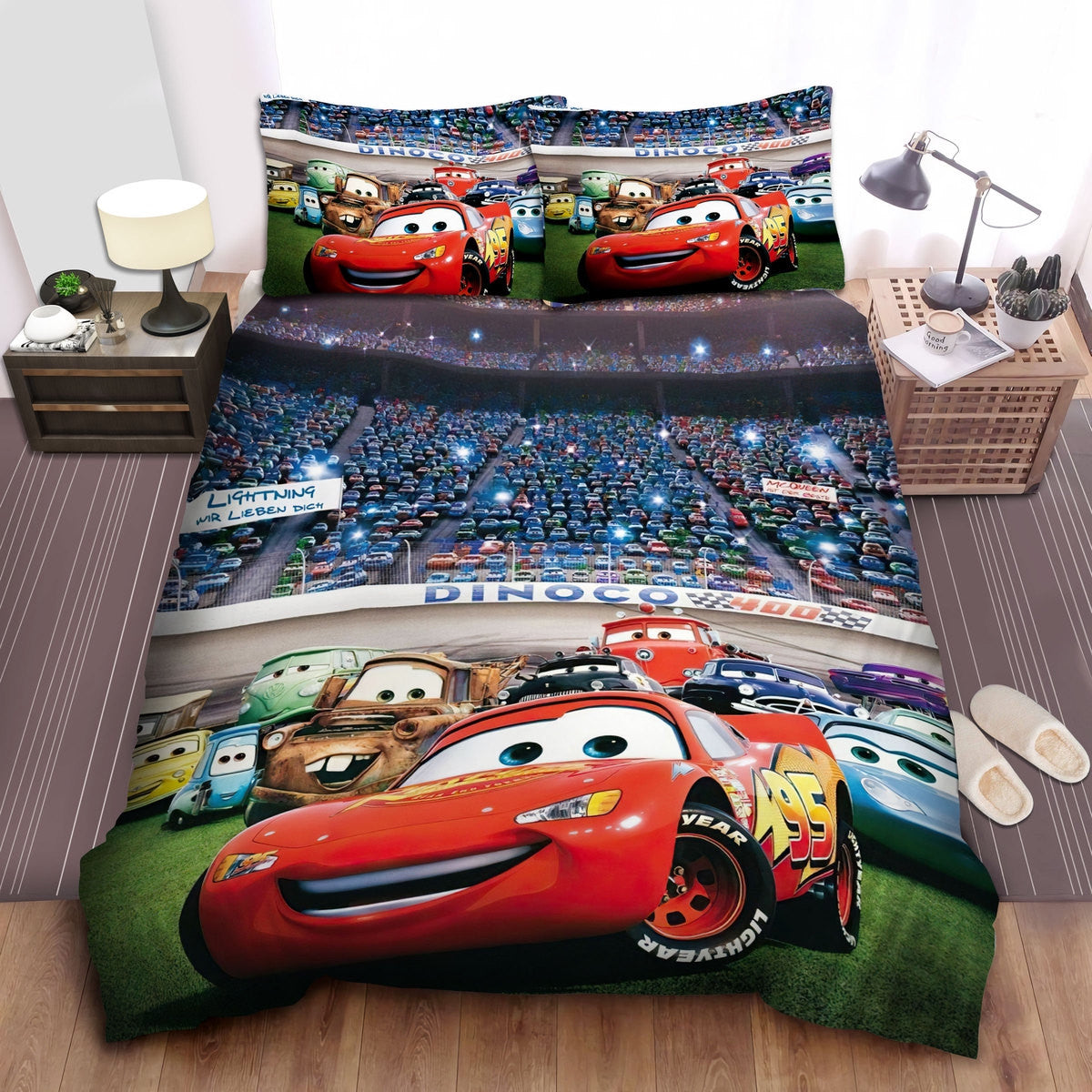 Cars Bedding Set DN Cars Mcqueen And 66 Route’s Friends Duvet Covers Colorful Unique Gift