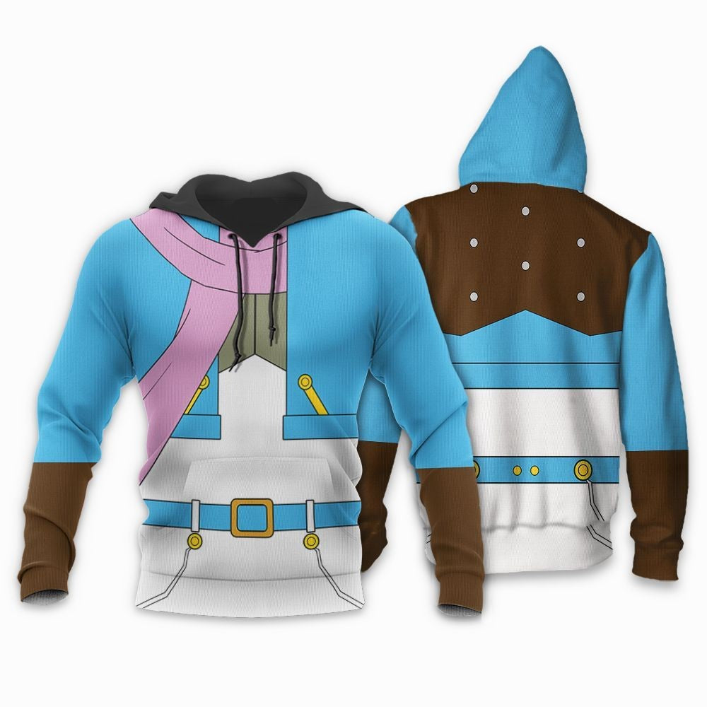 JoJo's Bizarre Adventure Hoodie Caesar Anthonio Zeppeli Costume Hoodie Blue White Unisex