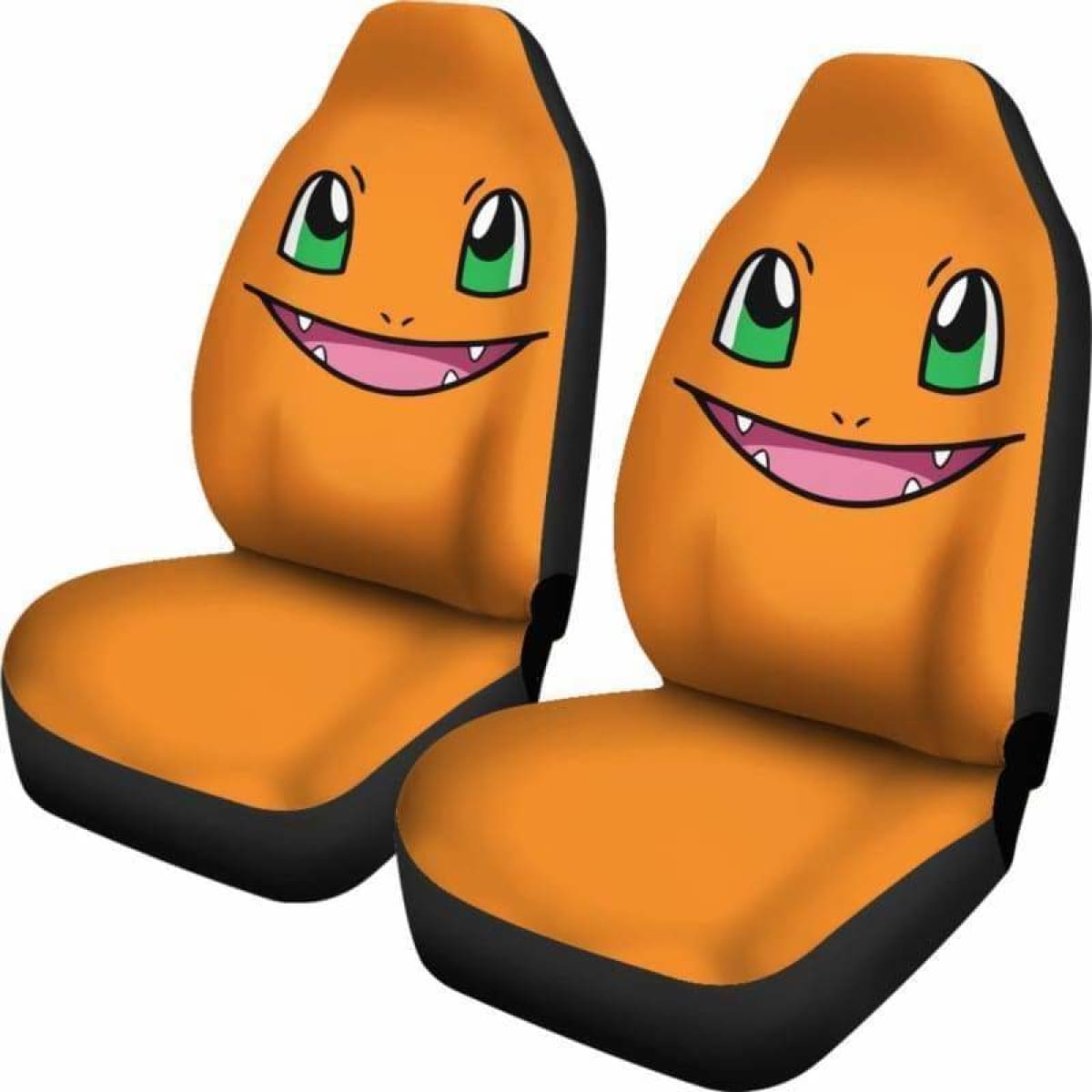 PKM Car Seat Covers PKM Charmander Face Graphic Seat Covers Orange