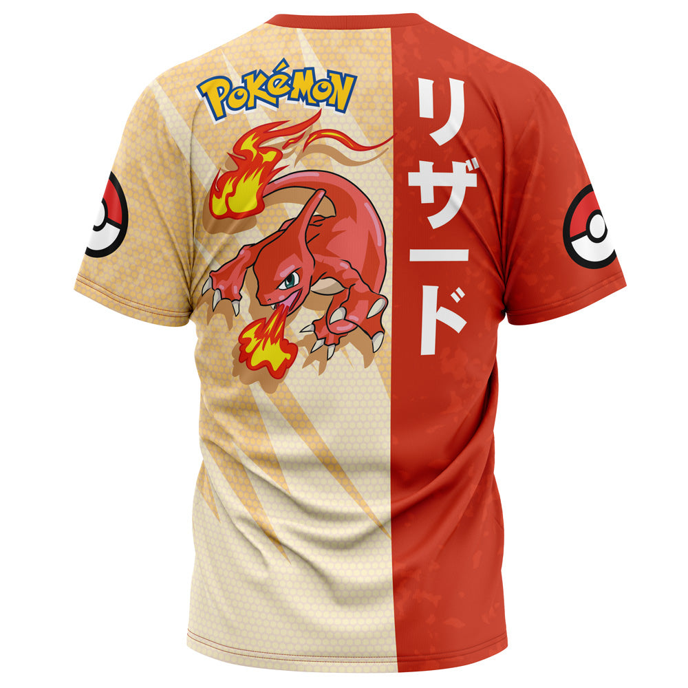 PKM T-shirt PKM Charmeleon Attack Pose T-shirt Red Orange Unisex