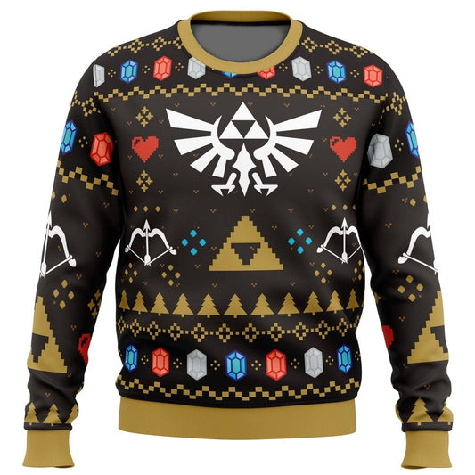 The Legend Of Zelda Sweatshirt The Royal Crest Symbol Gems Pattern Sweatshirt Colorful Unisex