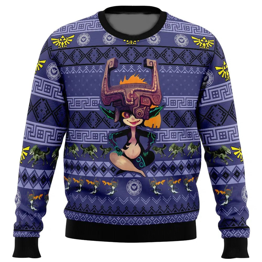 The Legend Of Zelda Sweatshirt Midna Graphic Wolf Link Pattern Sweatshirt Blue Unisex