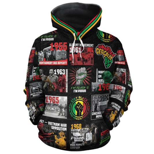 Africa American Hoodie Civil Rights Movement Poster Art Hoodie Colorful Unisex