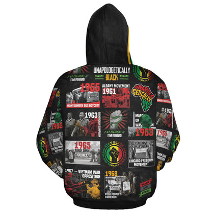 Africa American Hoodie Civil Rights Movement Poster Art Hoodie Colorful Unisex