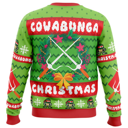 TMNT Sweatshirt Cowabunga Raphael Christmas Sweatshirt Red Green Unisex