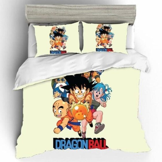 Dragon Ball Bedding Set Dragon Ball Lead Characters Duvet Covers Yellow Unique Gift