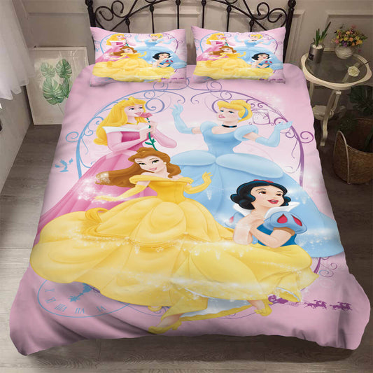 DN Bedding Set Aurora Cinderella Belle Snow White Duvet Covers Pink Unique Gift