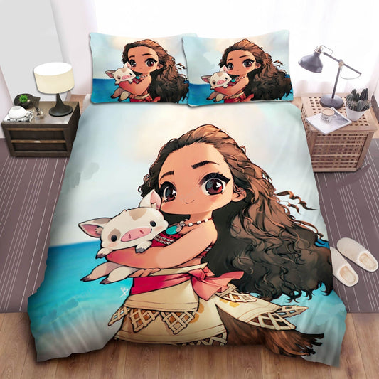 Moana Bedding Set DN Moana And Pua The Pig Duvet Covers Colorful Unique Gift