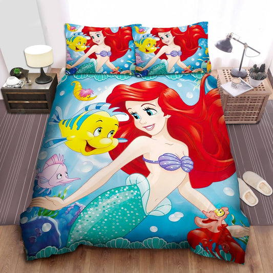 Little Mermaid Bedding Set DN Princess Ariel And Her Friends Duvet Covers Colorful Unique Gift