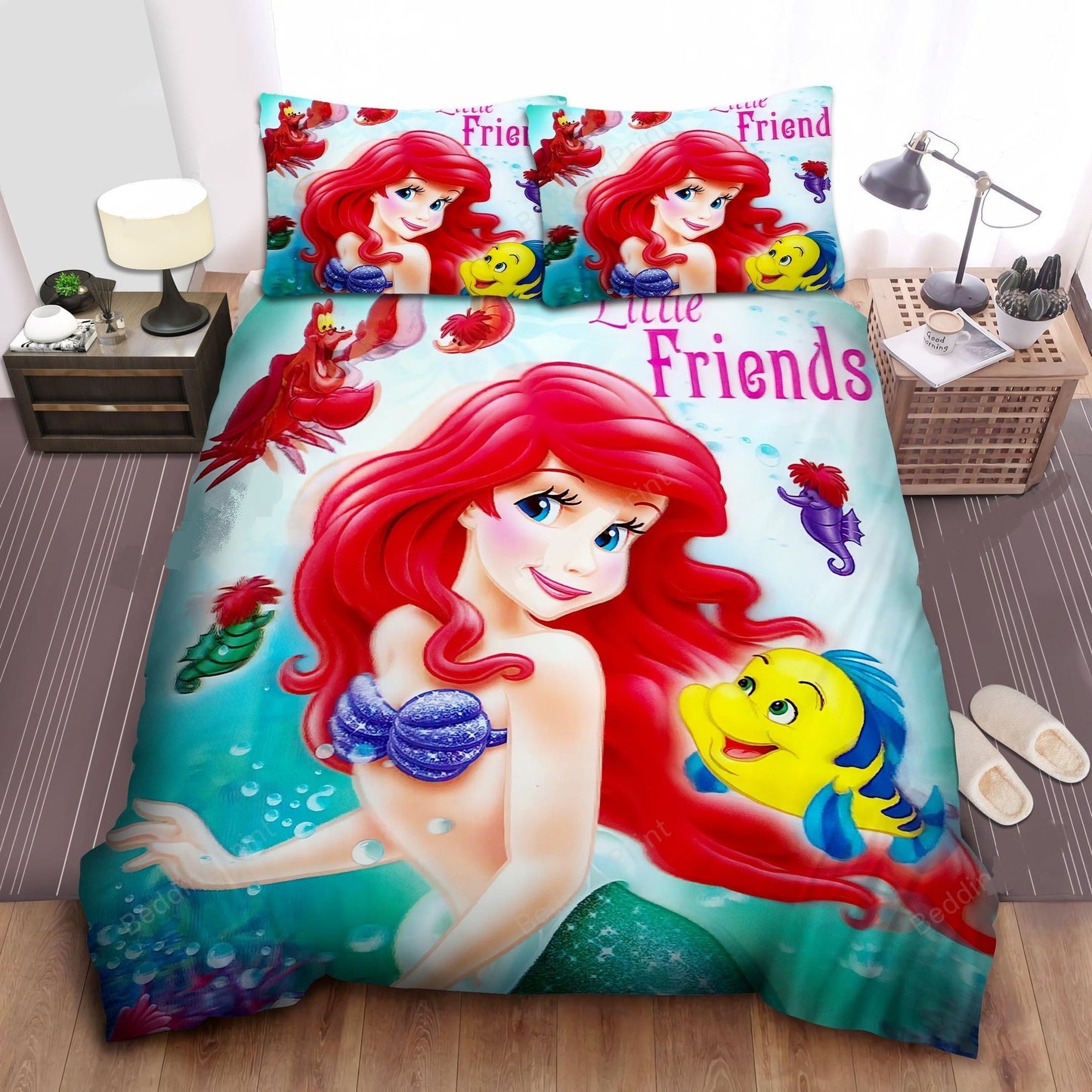 Little Mermaid Bedding Set DN Princess Ariel And Little Friends Duvet Covers Colorful Unique Gift