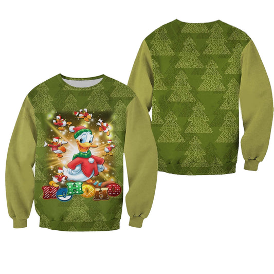 DN Sweatshirt Christmas Hohoho Donald Sweatshirt Green Unisex Adults New Release