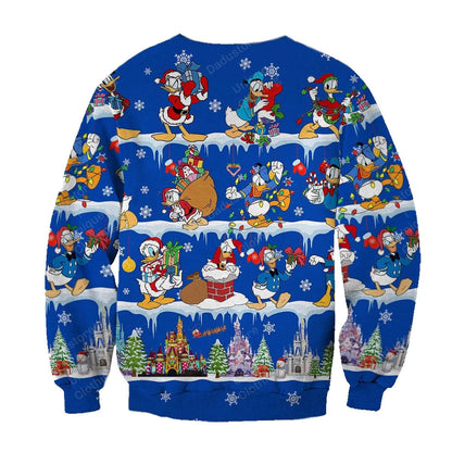 DN Sweatshirt Christmas Celebration Donald Sweatshirt Blue Unisex Adults New Release