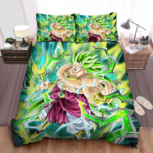 Dragon Ball Bedding Set Broly Legendary Super Saiyan Duvet Covers Green Unique Gift