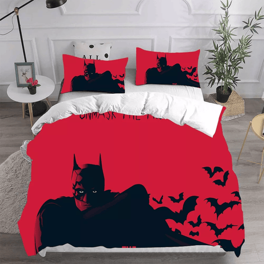 Batman Bedding Set DC Batman Unmask The Truth Duvet Covers Red Unique Gift