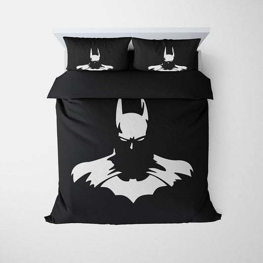 Batman Bedding Set DC Batman Sketch Silhouette Duvet Covers Black White Unique Gift