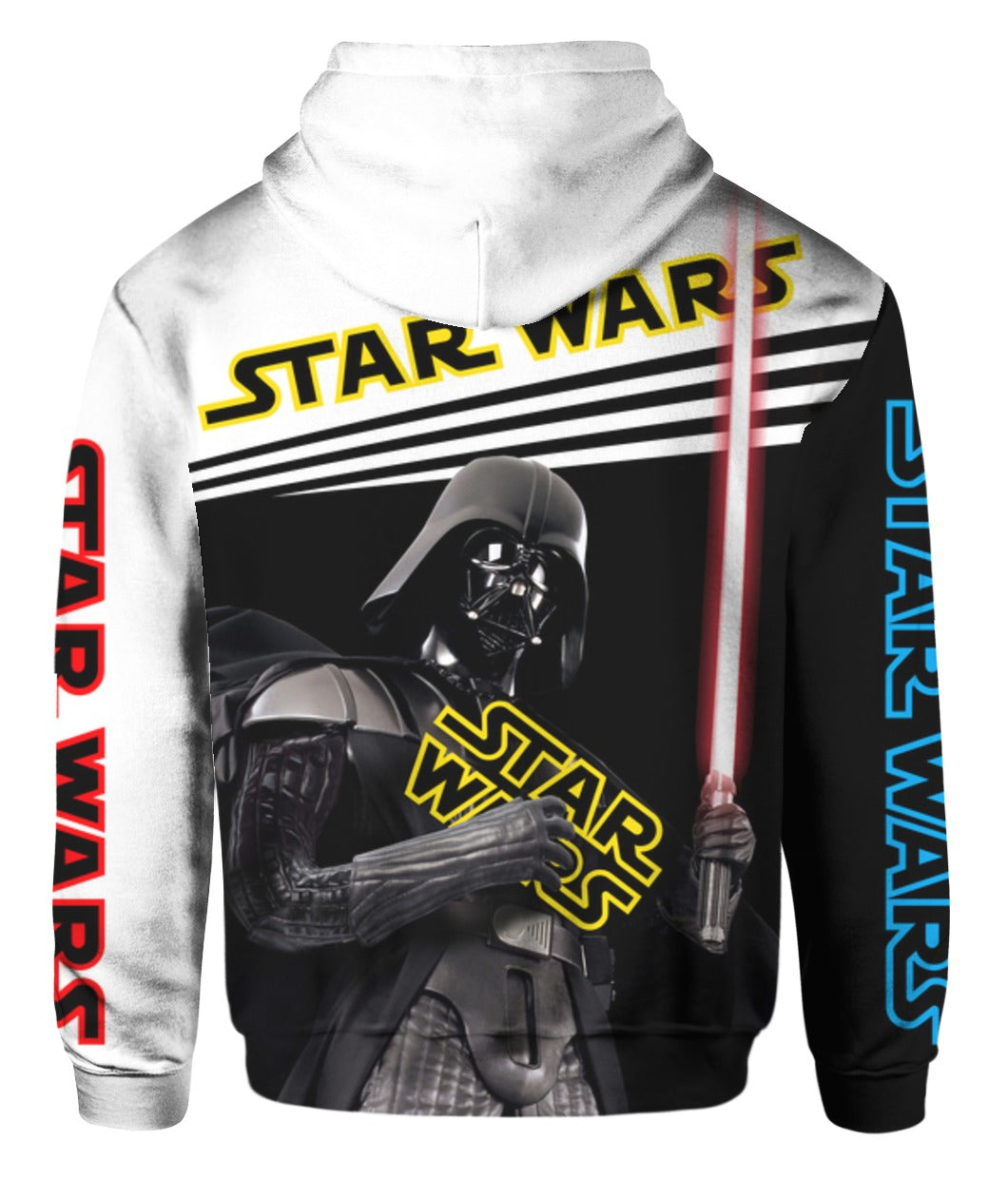 SW Hoodie Darth Vader Holds SW Logo Hoodie Black White Unisex