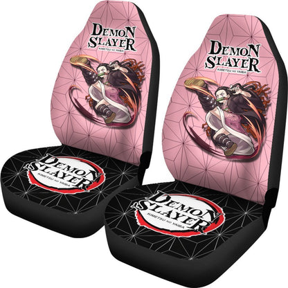 Demon Slayer Car Seat Covers Nezuko Fighting Demon Slayer Seat Covers