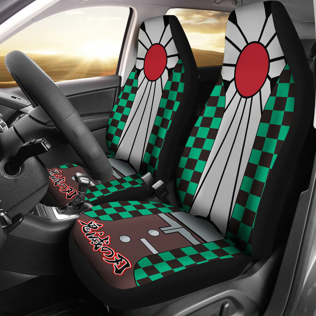 Demon Slayer Car Seat Covers Demon Slayer Tanjiro Kamado Pattern Seat Covers