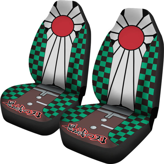 Demon Slayer Car Seat Covers Demon Slayer Tanjiro Kamado Pattern Seat Covers