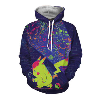 PKM Hoodie Detective Pikachu Finding Evidents Hoodie Dark Blue Unisex