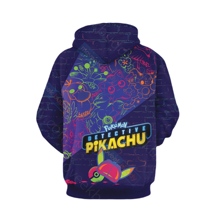 PKM Hoodie Detective Pikachu Finding Evidents Hoodie Dark Blue Unisex