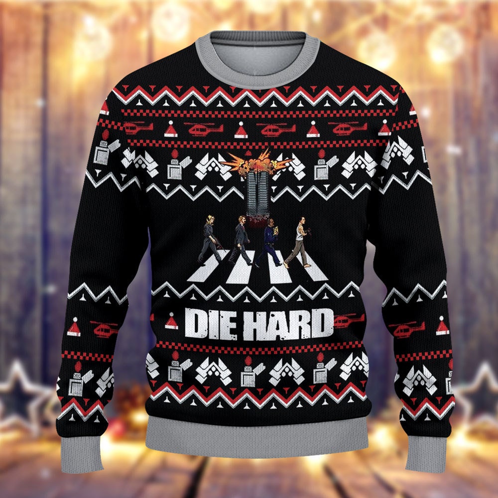 Die Hard Sweatshirt Die Hard Aber Road Die Hard Christmas Sweatshirt Black Unisex Adults