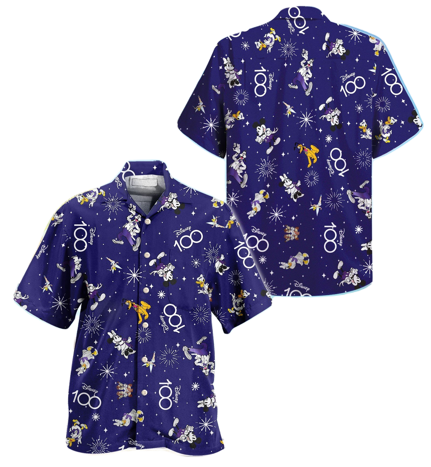 DN Hawaii Shirt DN 100 Years Of Wonder Pattern Aloha Shirt Blue Unisex Adults New Release