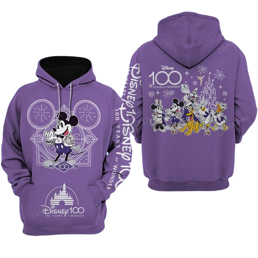 DN Hoodie Celebration DN 100 Years Of Wonder Hoodie Purple Unisex Adults New Release