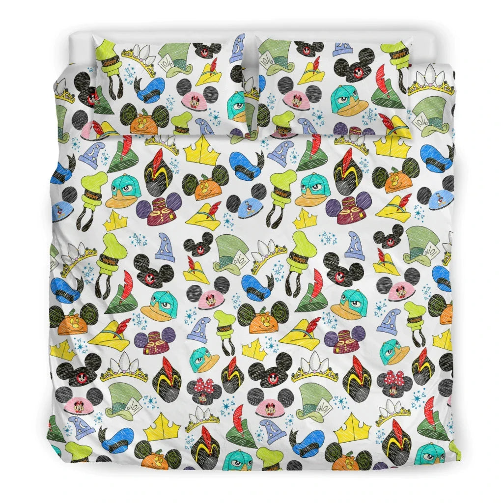 DN Bedding Set DN Character Hats Pattern Duvet Covers Colorful Unique Gift