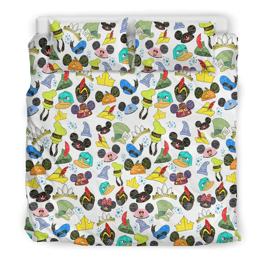 DN Bedding Set DN Character Hats Pattern Duvet Covers Colorful Unique Gift