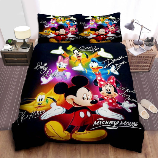 DN Bedding Set MM And Friends Signatures Duvet Covers Black Unique Gift