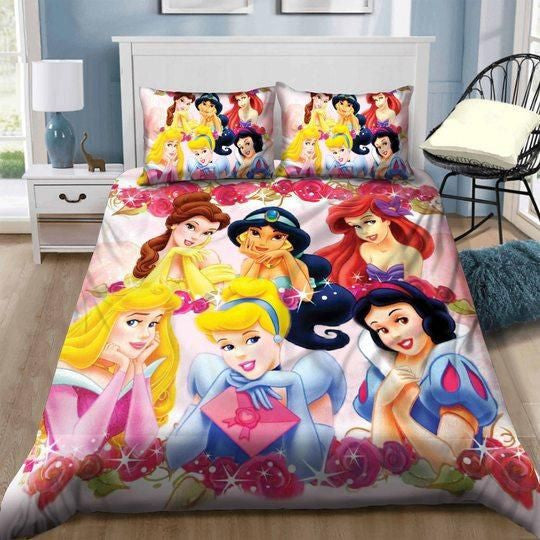 DN Bedding Set Princesses Snow White Jasmine Cinderella Duvet Covers Colorful Unique Gift