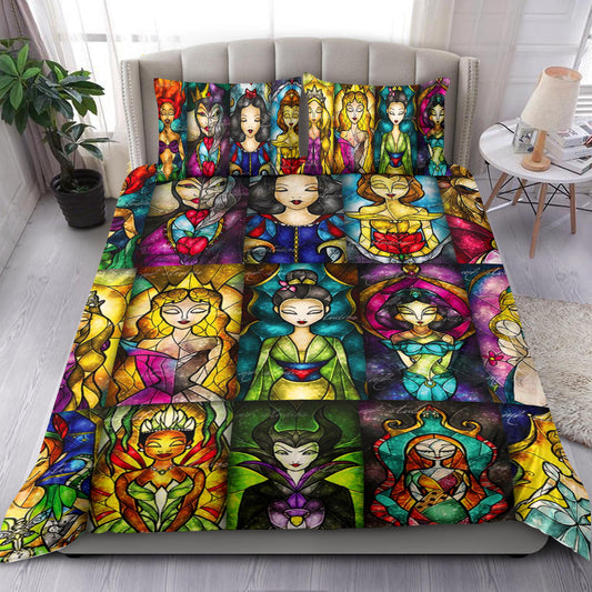 DN Bedding Set DN Princesses Stained Glasses Duvet Covers Colorful Unique Gift